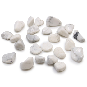 24x Petites pierres roulées africaines - Howlite blanche - Magnésite