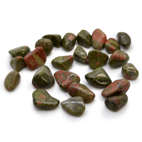 24x Petites pierres roulées africaines - Unakite