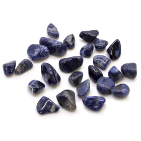 24x Petites pierres roulées africaines - Sodalite - Bleu pur