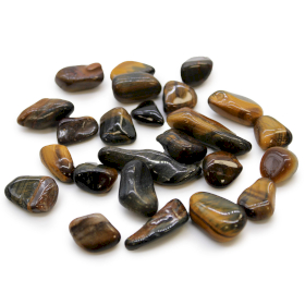 24x Petites pierres africaines - Oeil de Tigre - Panachées