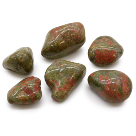 6x Grandes pierres roulées africaines - Unakite