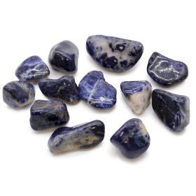 12x Pierres africaines moyennes - Sodalite - Bleu pur