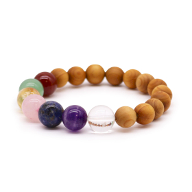 3x Bracelet de 7 Chakra en en Cèdre