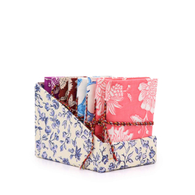 8x Carnets assortis à imprimé floral, reliés en coton, 7 x 10 cm (pack présentoir)
