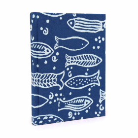 Carnets reliés en coton 20x15cm - 96 pages - Poisson Indigo