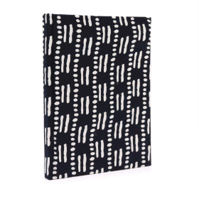 Carnets reliés en coton 20x15cm - 96 pages - Points et tirets noirs