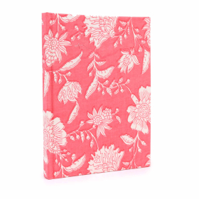 Carnets reliés en coton 20x15cm - 96 pages - Rose Floral