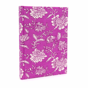 Carnets reliés en coton 20x15cm - 96 pages -Fuchsia Antique