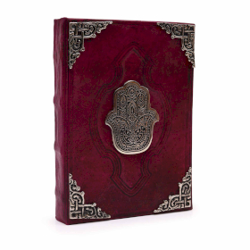 Livre Heafty Red Tan - Décor hamsa en zinc - 200 pages à bords pontés - 26x18cm