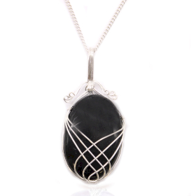 Collier de pierres précieuses enveloppées de tourbillons - Onyx noir