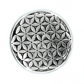 6x Porte-encens Fleur de Vie en Aluminium Poli 11cm