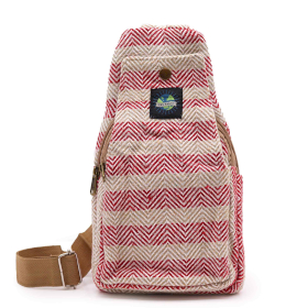 Sac Bandoulière Coton Naturel - Brun & Rose