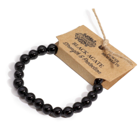 4x Bracelet de Puissance - Agate Noire
