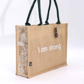 5x Grand sac en jute Hop Hare - Je suis fort