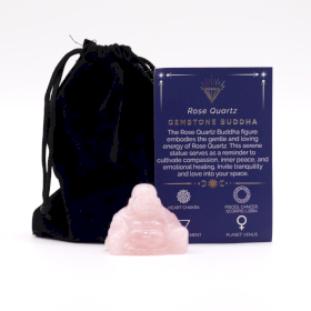 Pierre précieuse Petit Bouddha - Quartz rose 35x40x23mm