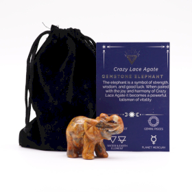 Pierre précieuse Lucky Elephant - Crazy Lace Agate 50x35x25mm