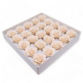 25x Fleur de savon artisanale - Lrg (7 couches) Rose vintage - Ivoire victorien
