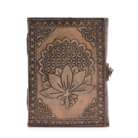 Cahier Ésotérique Mandala Lotus - Gris - 200 Pages Bordure en Couture - 17,5x12,5x3cm