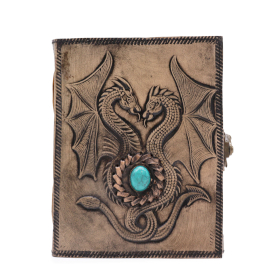Cahier Ésotérique Deux Dragons - Rouge - 200 Pages Bordure en Couture - 17,5x12,5x3cm