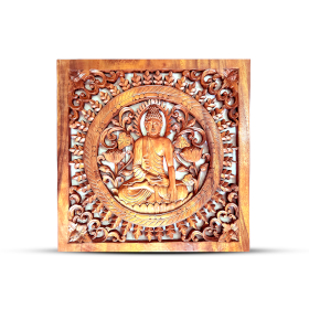 Panneau Décoratif Carré en Bois avec Bouddha 40x40cm