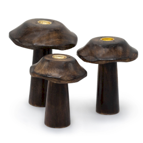 Ensemble de 3 Champignons pour cônes d\'Encens plats (13 cm 12 cm 11 cm)