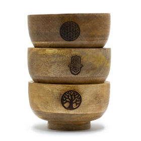 3x Petit Bol Rituel Porte-cône d\'Encens 11x6 cm - (assortiment ésotérique)