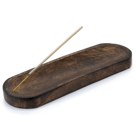 4x Grand Plateau pour Encens 30x10 cm - Bois de Manguier Classique