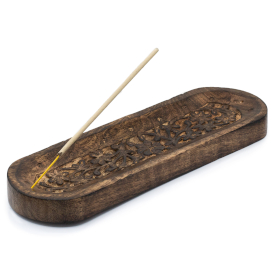 4x Grand Plateau pour Encens 30x10 cm - Design Floral