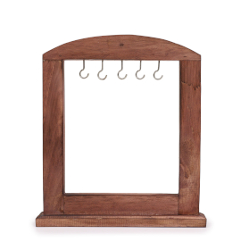Petit Présentoir Suspendu - Bois Foncé (30x25cm)