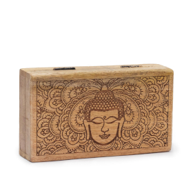 Boîte rectangulaire Moyenne 17x10x4,2 cm - Visage de Bouddha Noir