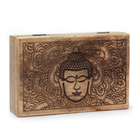 Boîte Rectangulaire Grande 21,5x14x6,3 cm - Visage de Bouddha Noir