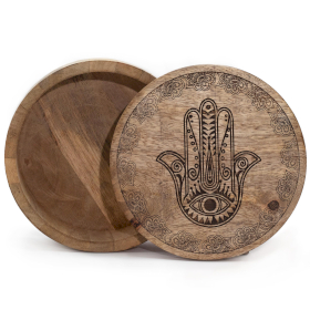 Boîte Ronde Grande 17,5x7,5 cm - Hamsa Noir