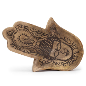 Plateau Long 30x20,5x2,5 cm - Hamsa avec Bouddha Noir