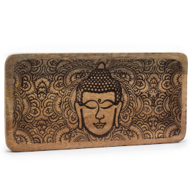 Plateau Long 30x15x2,5 cm - Visage de Bouddha Noir