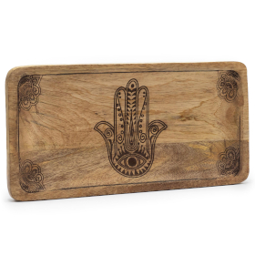 Plateau Long 30x15x2,5 cm - Hamsa Noir