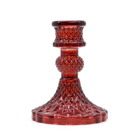 3x Porte-bougie vintage pour dîner - Rouge vampire