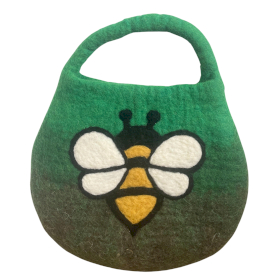 Sac Abeille en Feutre Mouillé –  Anse avec Fermoir Magnétique – Vert