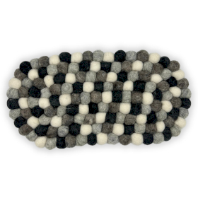 Centre de table Ovales en Boules de Feutre – 38x18 cm Gris Multicolores
