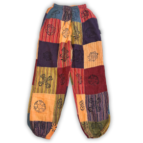 Nomad Sari - Pantalon Champignon -  imprimés au Bloc - Tons Orange - S- M
