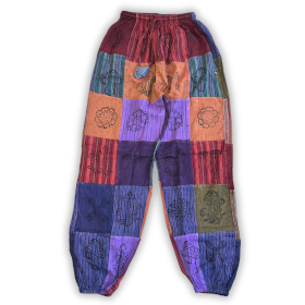 Nomad Sari - Pantalon Champignon -  imprimés au Bloc - Tons Violets