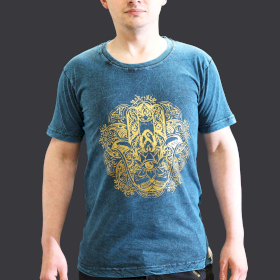 T-shirt Délavé - Hamsa - Bleu
