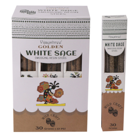 12x 30g Bâtons de Résine de Sauge Blanche Dorée pour  (6 pièces)
