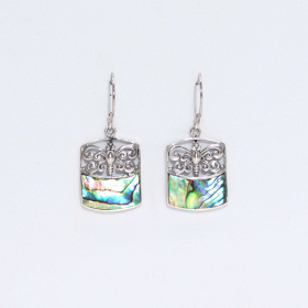 Boucles d’oreilles Coquillage & Argent - Libellule - Abalone