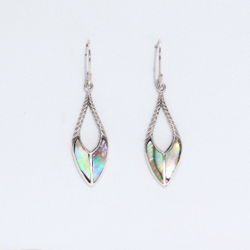 Boucles d’oreilles Coquillage & Argent - Gouttes Lance - Abalone