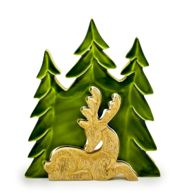 Cerf majestueux, décoration en bois 3D – 23x20 cm