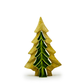 Sapin sculpté dans un autre , décoration en bois – 15x10 cm