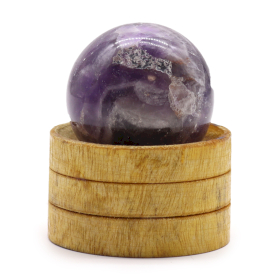 Sphère en cristal de gemme 40 mm - Améthyste d\'Afrique avec support