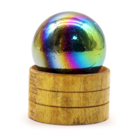 Sphère en cristal de gemme 40 mm - Aura d\'améthyste avec support