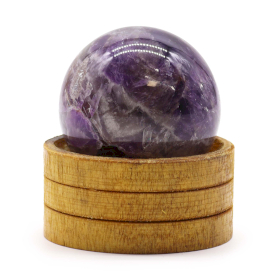 Sphère en cristal de gemme 50 mm - Améthyste d\'Afrique avec support