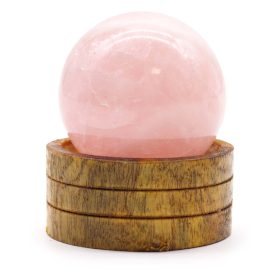 Sphère en cristal de gemme 50 mm - Quartz rose avec support